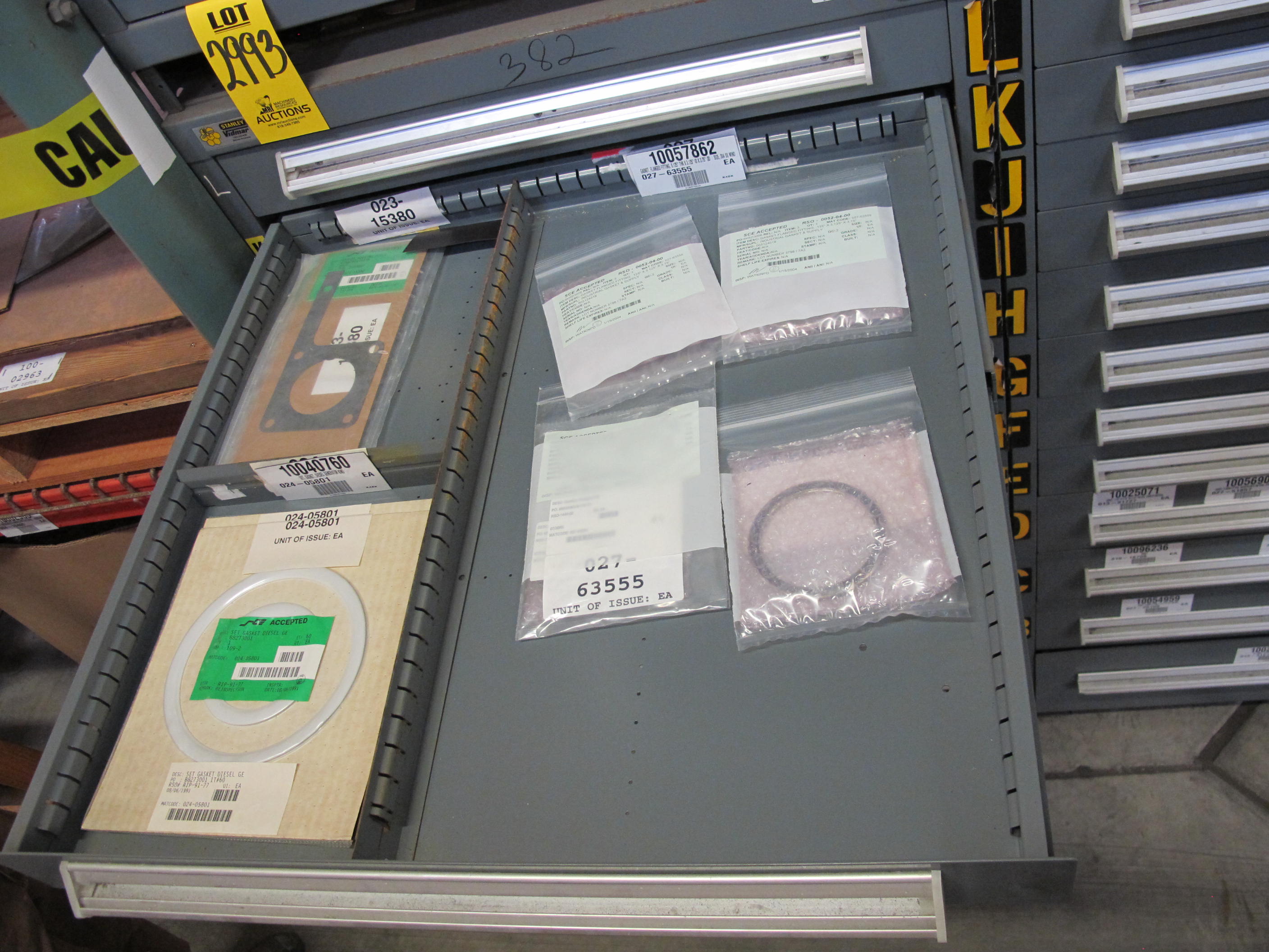 STANLEY VIDMAR HEAVY DUTY 12-DRAWER PARTS CABINET W/ CONTENTS (W-50) LOADING & HANDLING FEE $25-